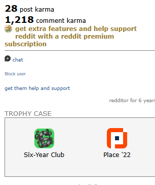 REDDIT ACCOUNT with 1246 karma, Post KARMA 28 and Comment Karma 1218, 6 years 0 months